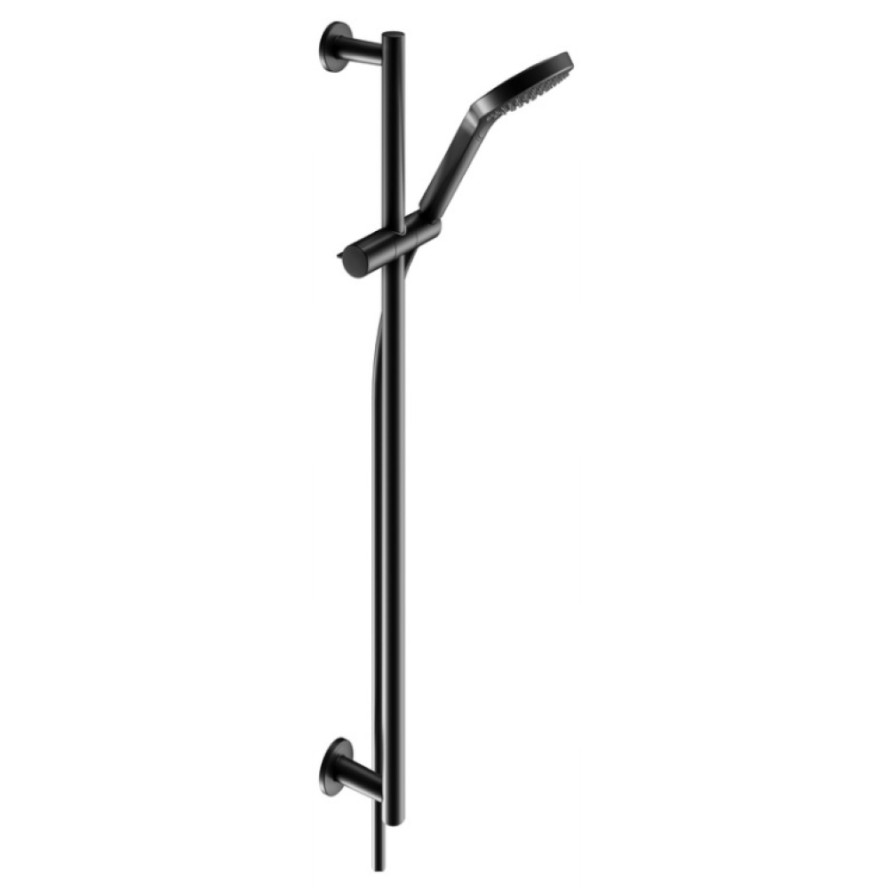 Product Cut out image of Keuco Plan Blue Matt Black Slide Rail Shower Set 59587 370801